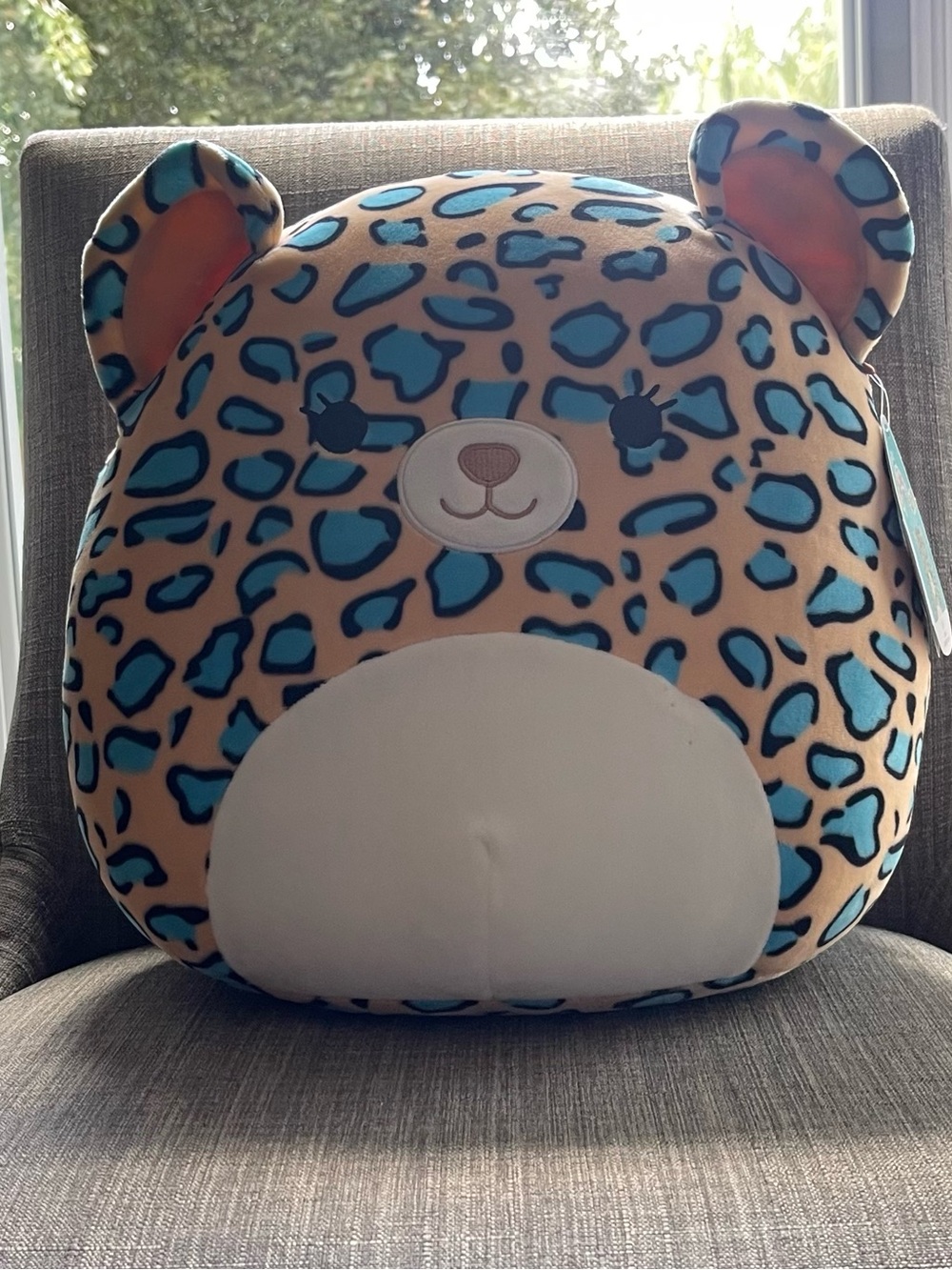 NWT Squishmallows 14” Liv the teal Leopard/ cheetah  large plush